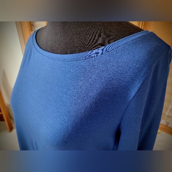 Eileen Fisher Long Sleeve Boat Neck Top, Royal Blue, Small, Perfect Condition! - Picture 6 of 10